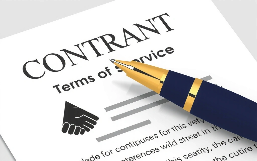 Ilustración de un contrato y un acuerdo legal